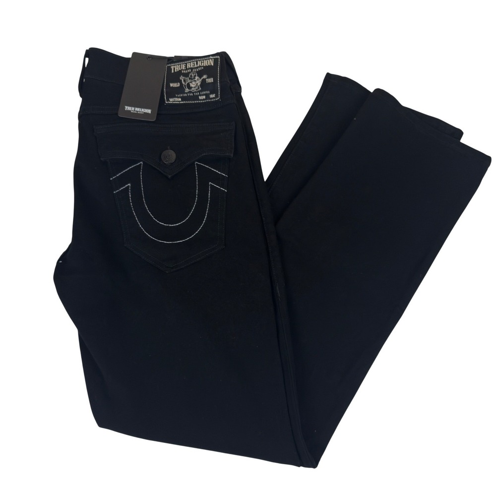 True Religion Ricky Flap SN Relaxed Straight Jeans Black Fit 38x34 NWT 105712